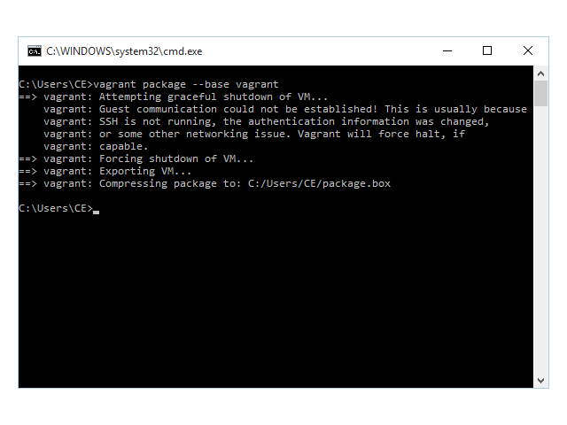 Crear package box con vagrant