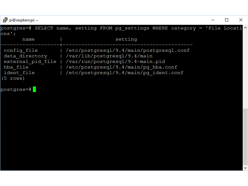 Archivos de configuración postgres