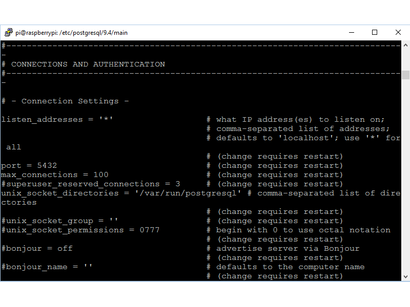 Archivos de configuración postgresql.conf