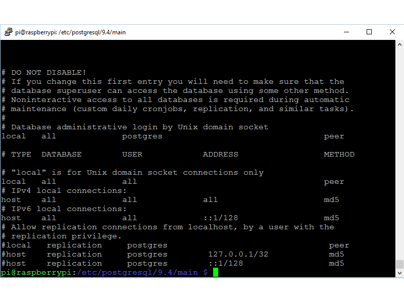 Archivos de configuración pg_hba.conf