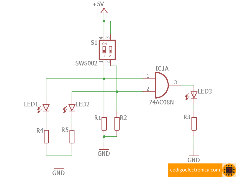 Esquema compuerta AND 7408