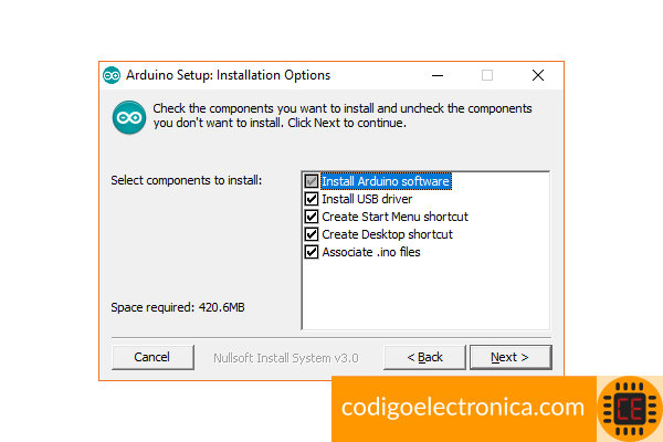 Arduino opciones instalación