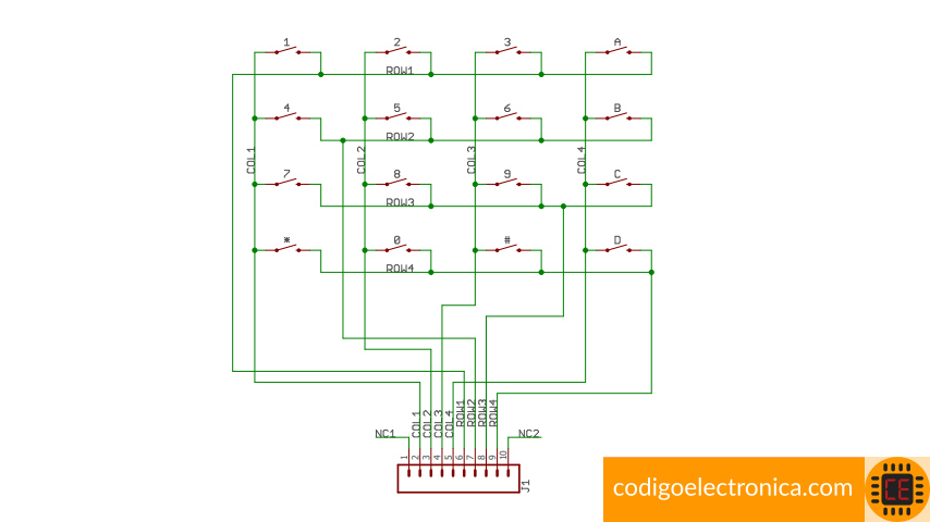 Keypad 4x4 pin out