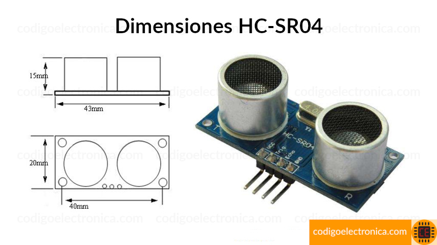 Dimensiones hcsr04