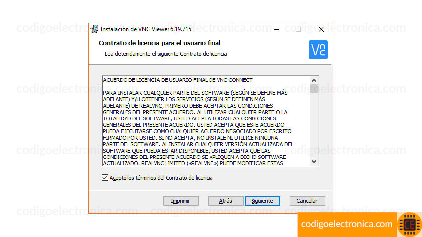 Licencia del VNC