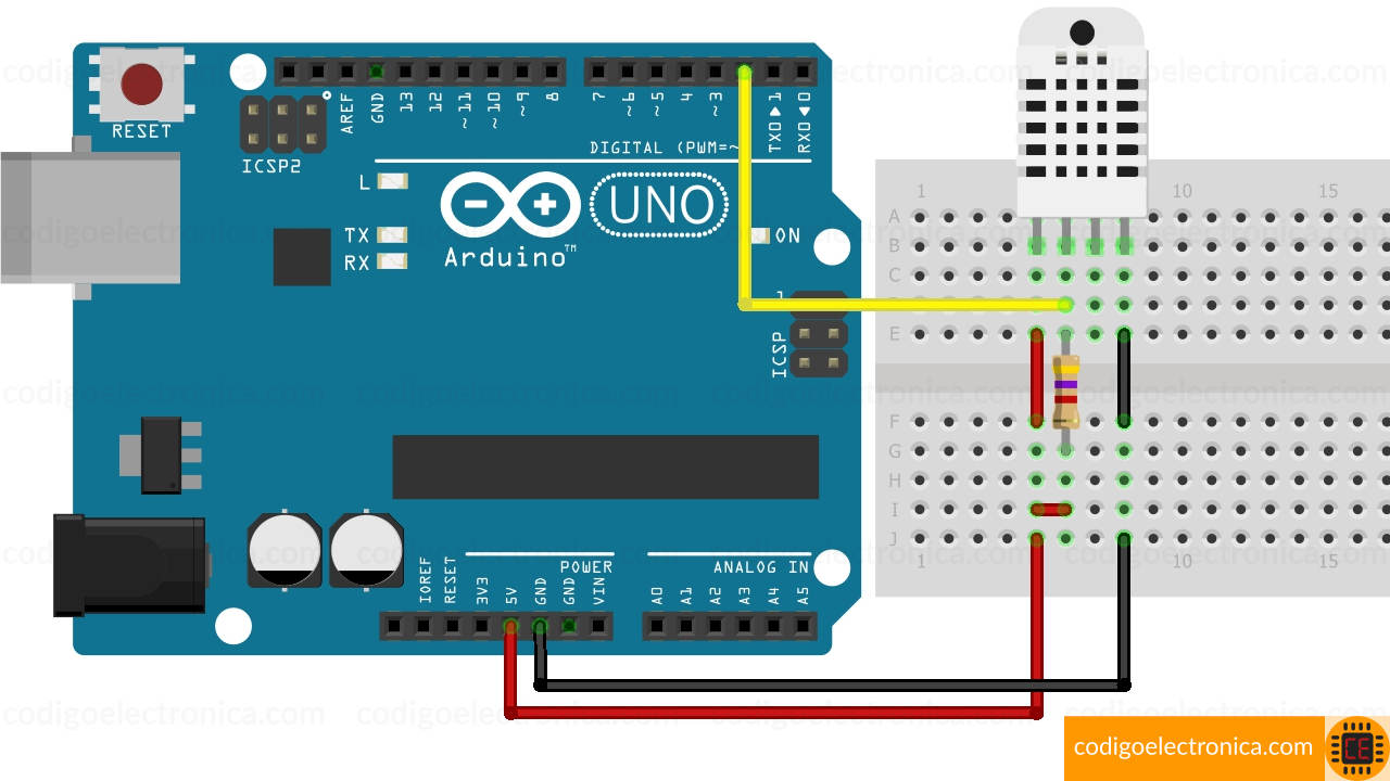 Conexión DHT11 breadboard