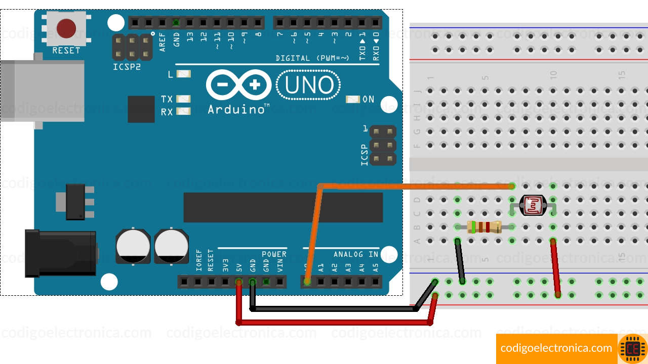 Fotoresistencia breadboard