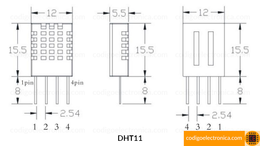 Dimenciones DHT11