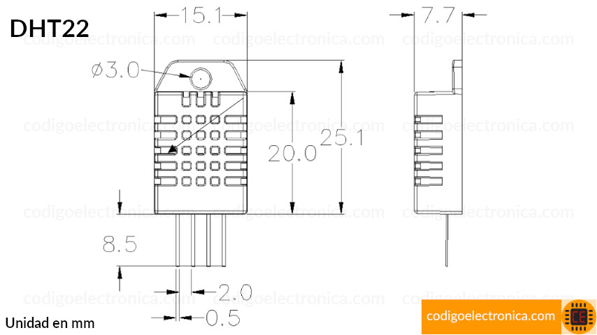 Dimenciones DHT22