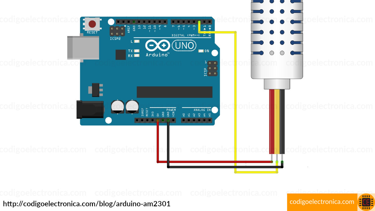 Arduino AM2301 breadboard