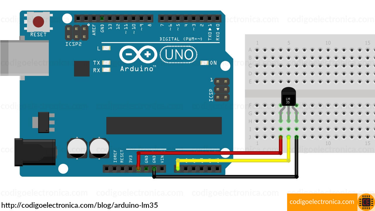 Arduino lm35 breadboard