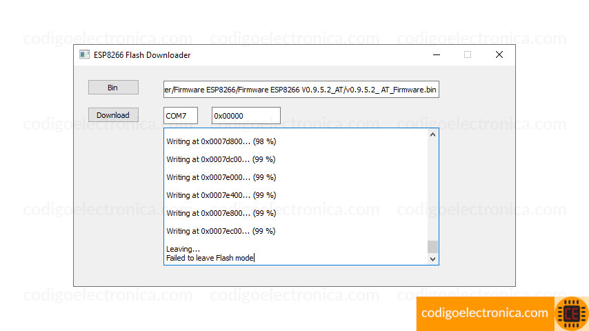 esp8266_flasher descarga del firmware