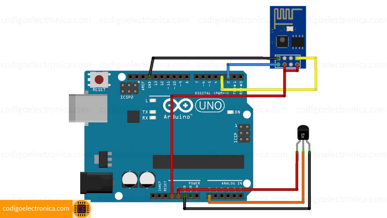 Arduino ESP8266 temperatura breadboard