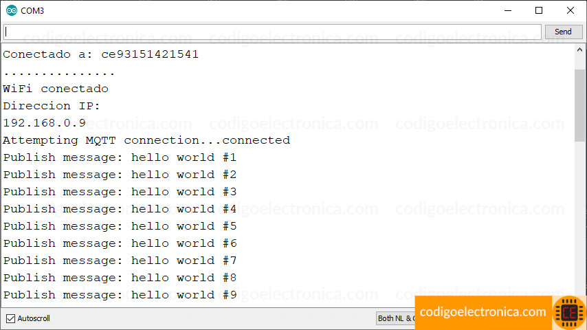 Log terminal serial arduino