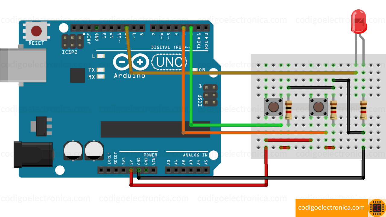 Arduino interrupciones breadboard