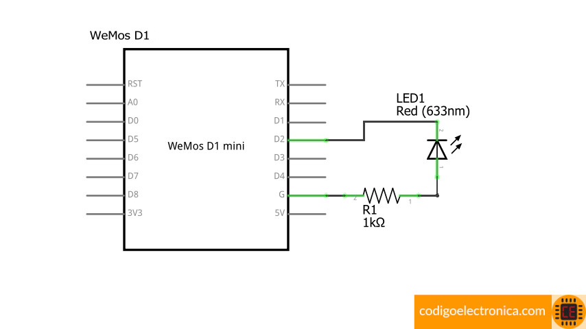 Wemos d1 blink schem