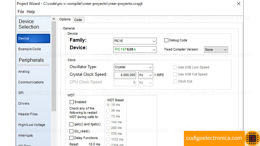 Configuración del dispositivo