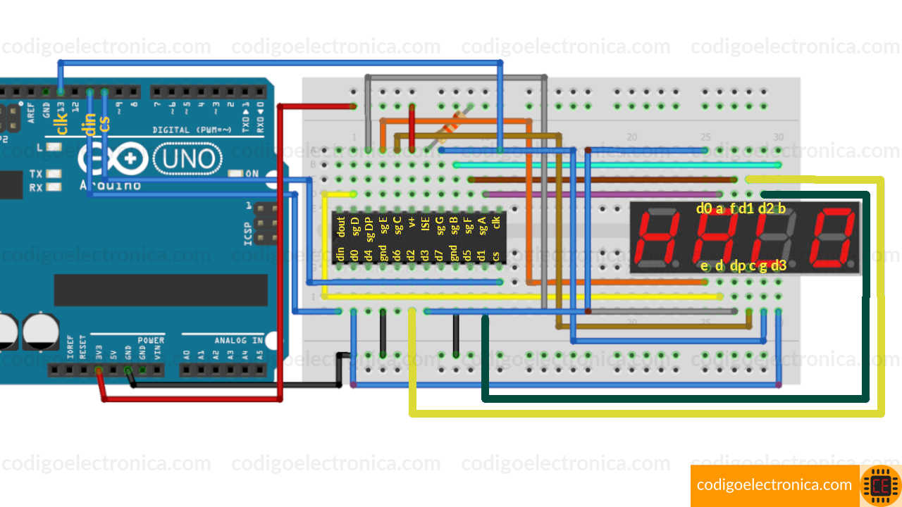 Arduino max7219 breadboard