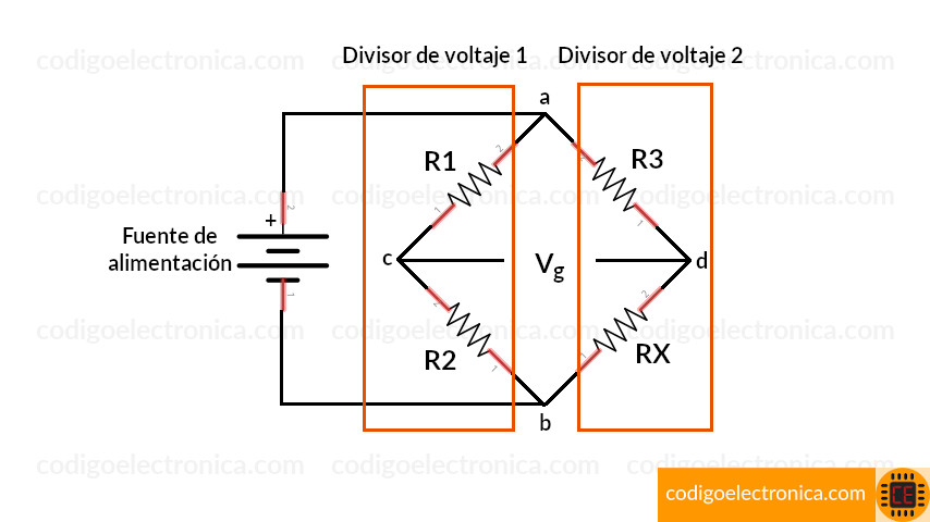 Puente Wheatstone divisores de voltaje