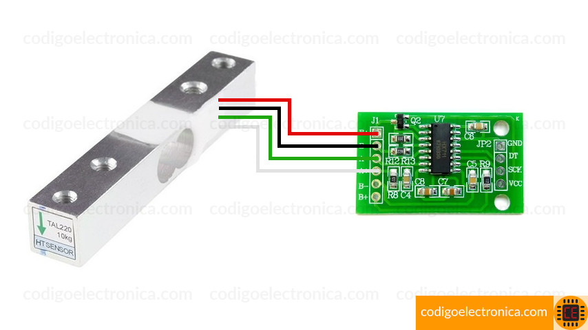 Conexión celda de carga a hx711