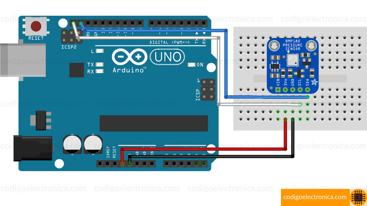 Circuito bmp180 con arduino esquema