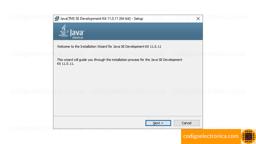 Ventana bienvenida jdk 11