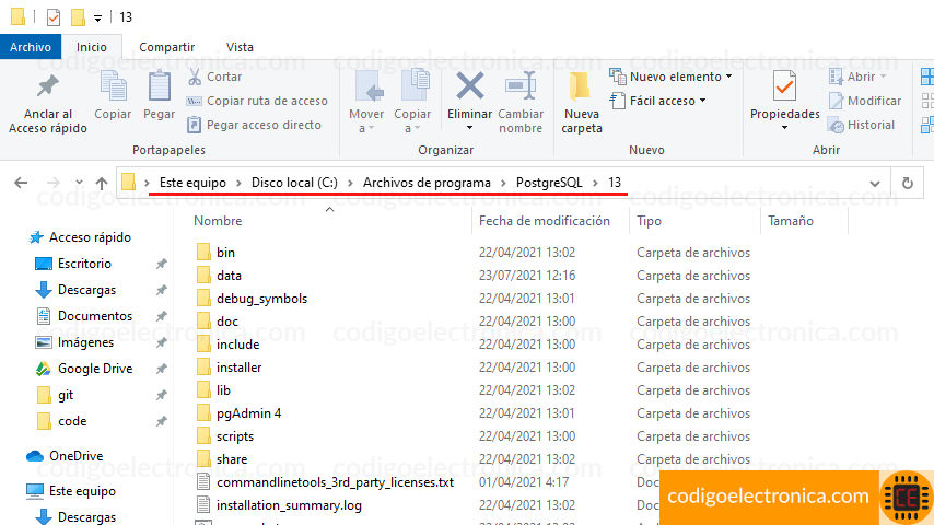 Carpeta postgresql