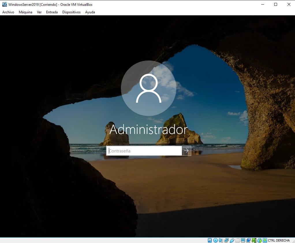 Inicio de sesion windows server