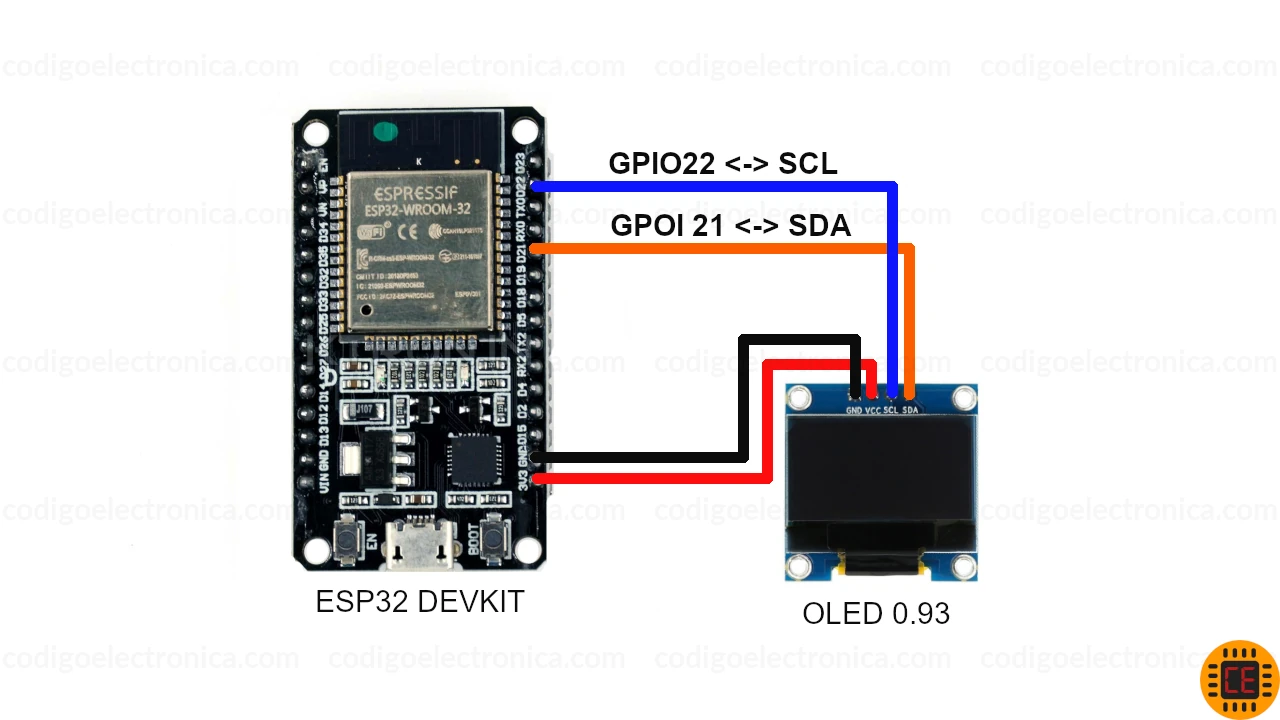 conectar esp32 a oled conexion