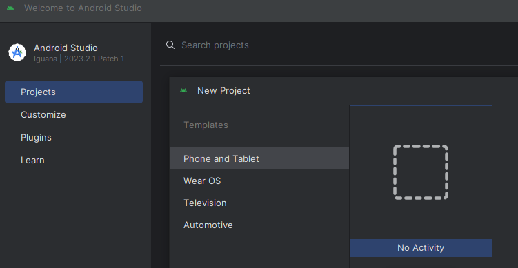 Crear proyecto Android Studio para kotlin