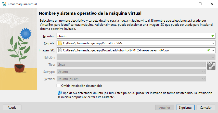 Crear nueva maquina virtual