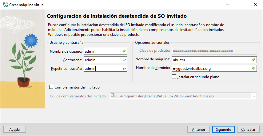 Configuración de la instalación